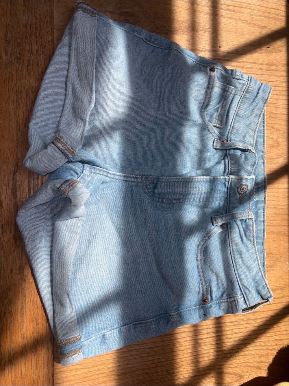 Old Navy Light Blue Rolled Hem Denim Shorts